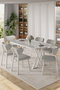 Hanah Home Axton Juego de Mesa y Sillas de 7 Piezas Blanco y Gris